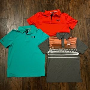Boys Size M - 3 under armour collared shirts